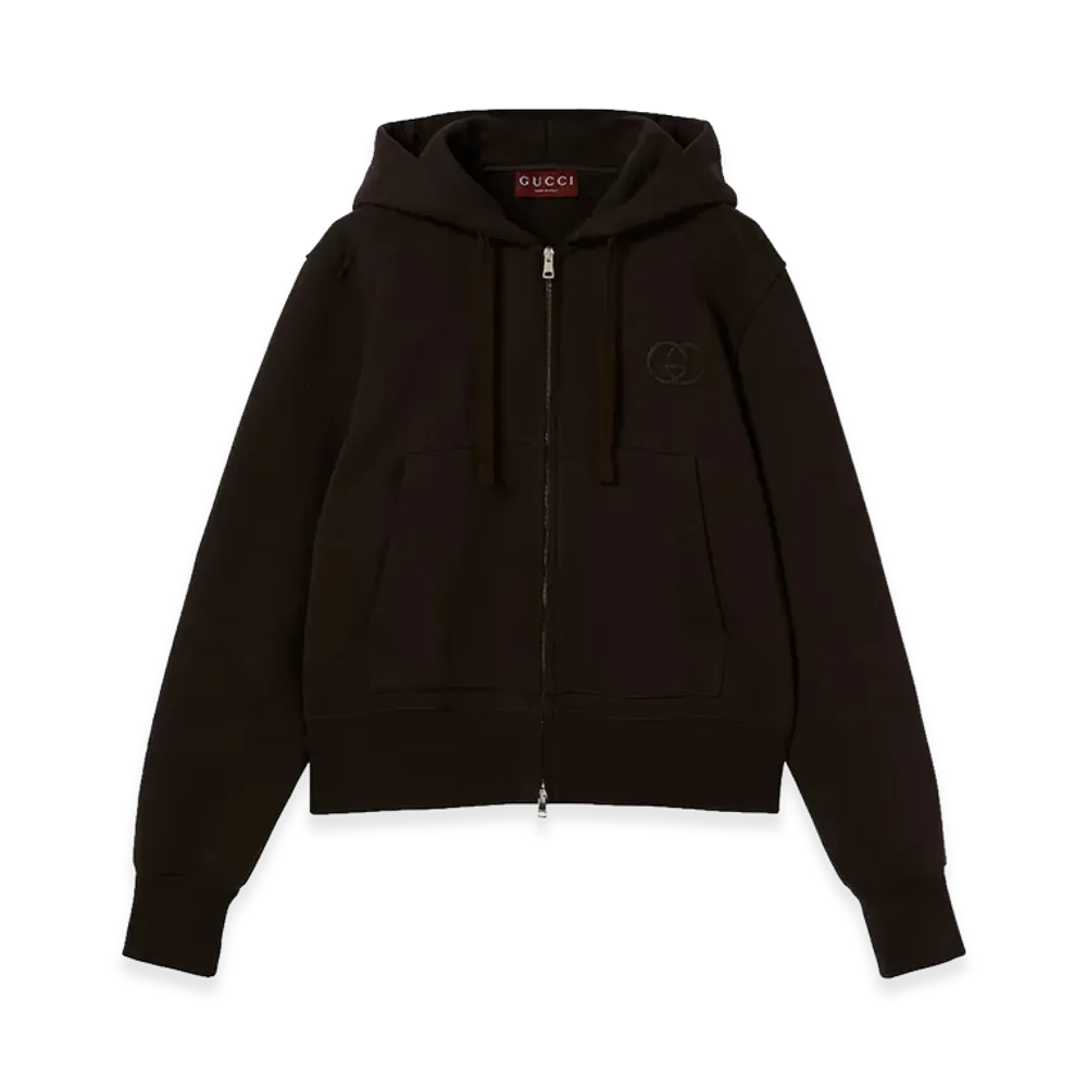 GUCCI Sweatshirt with Logo Embroidery "Brown"