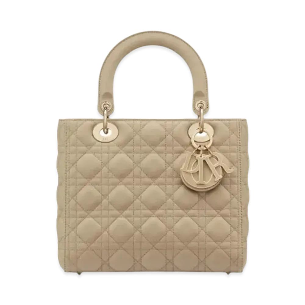 Dior Medium Lady Bag Cannage Lambskin "Beige"