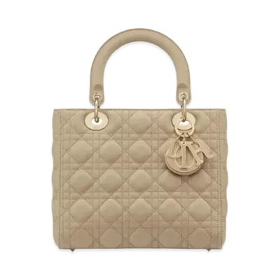 Dior Medium Lady Bag Cannage Lambskin "Beige"
