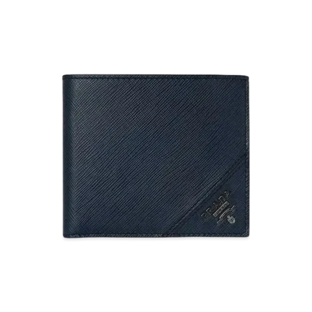 PRADA Saffiano Leather Wallet "Baltic Blue"
