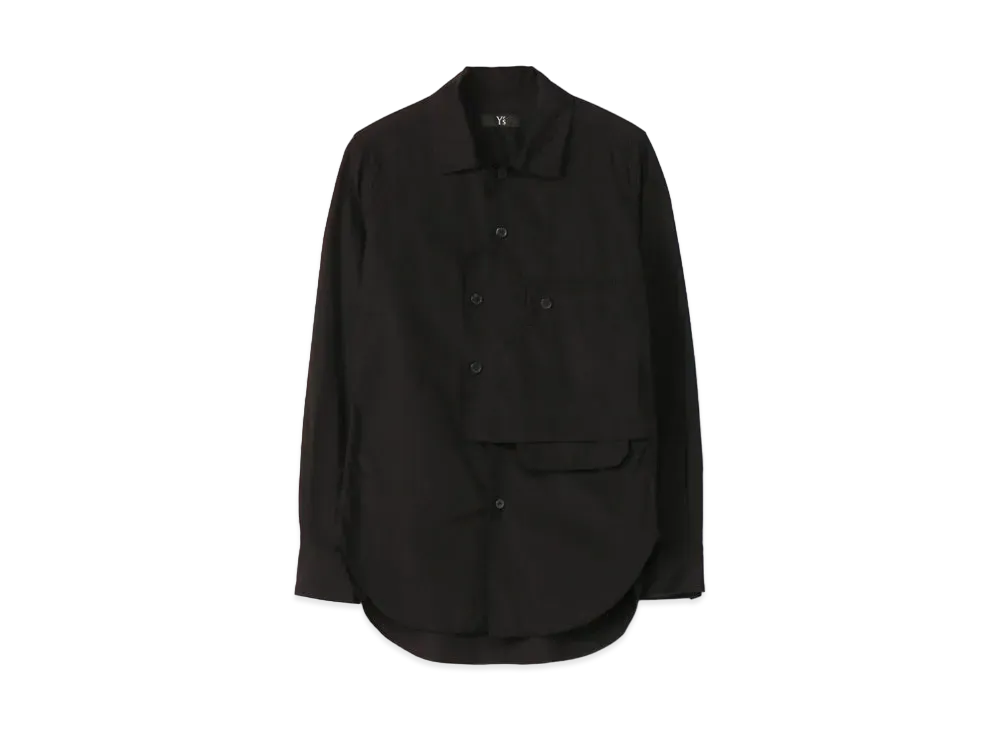 Yohji Yamamoto Y's 100/2 BROAD LAYERED BLOUSE "Black"