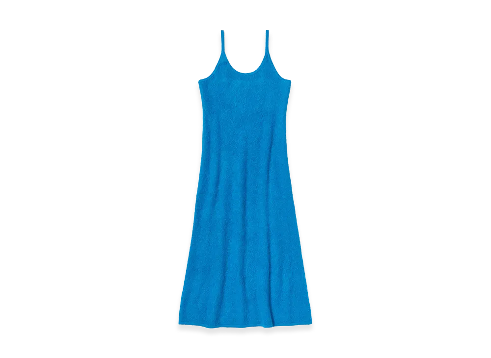 AURALEE Women's Garment-Dyed Baby Alpaca Fur Knit Dress "Royal Blue"