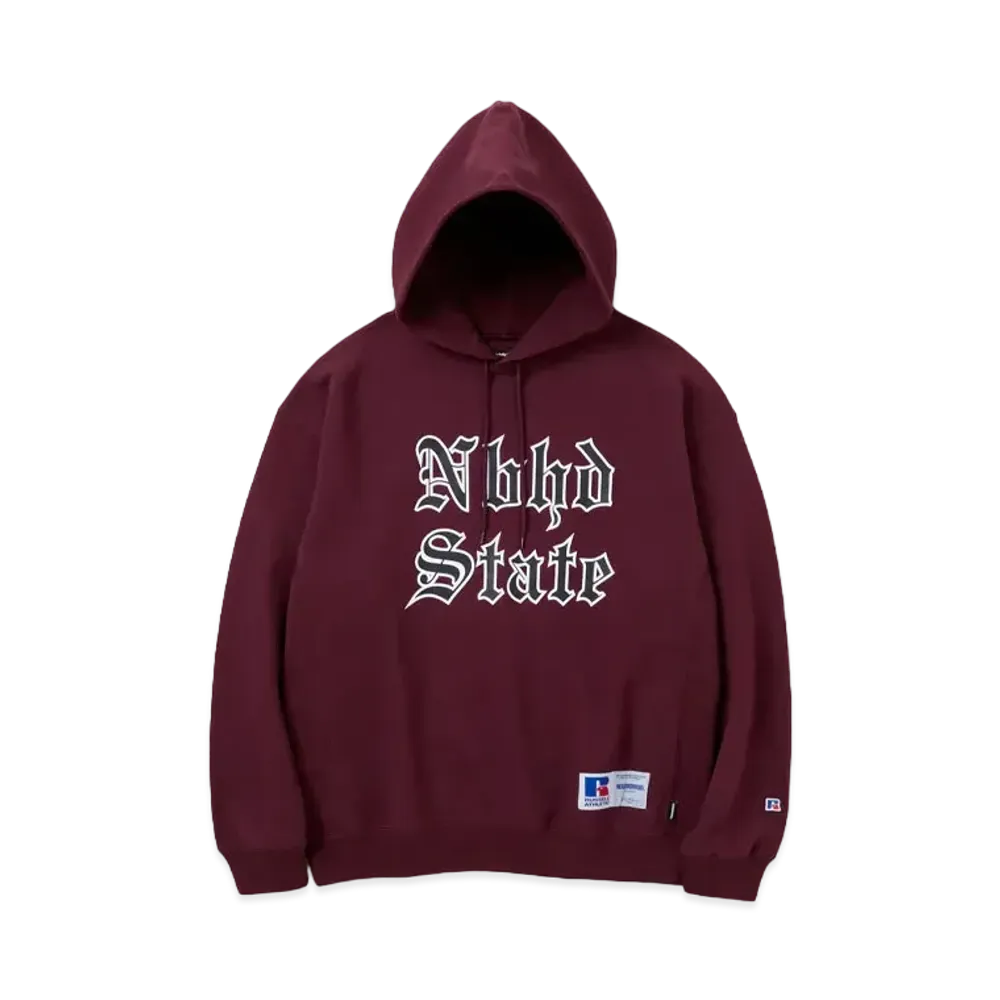 ネイバーフッド NH X ラッセル アスレティック . スウェットパーカー LS "バーガンディ"