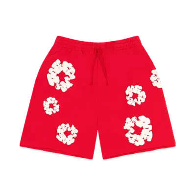 DENIM TEARS Cotton Wreath Sweatshorts "Red"