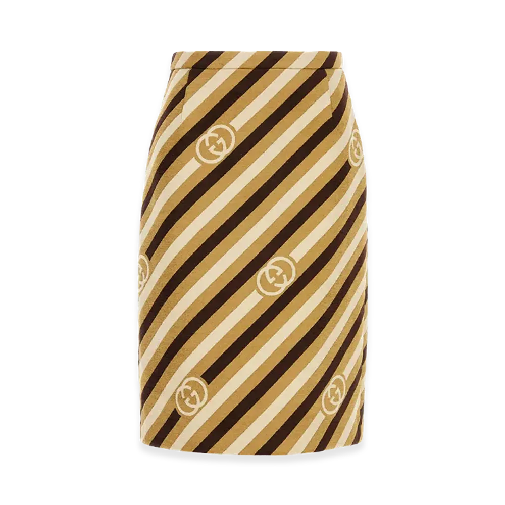 GUCCI Women's Embroidered Chenille Skirt "Printed"