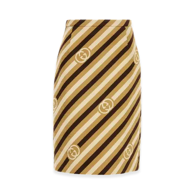 GUCCI Women's Embroidered Chenille Skirt "Printed"