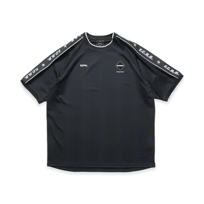 F.C.Real Bristol Shadow Weave Stripe S/S Top "Black"