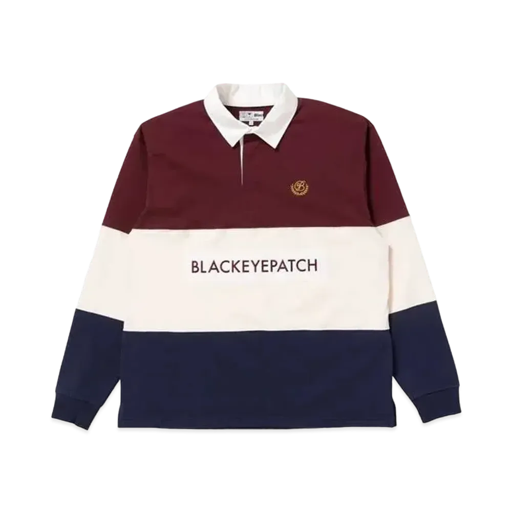 BlackEyePatch B EMBLEM 3 TONE RUGBY SHIRT "Royal"