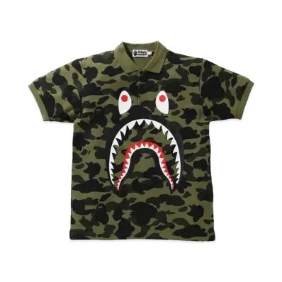 A BATHING APE 1ST CAMO SHARK POLO "Green"