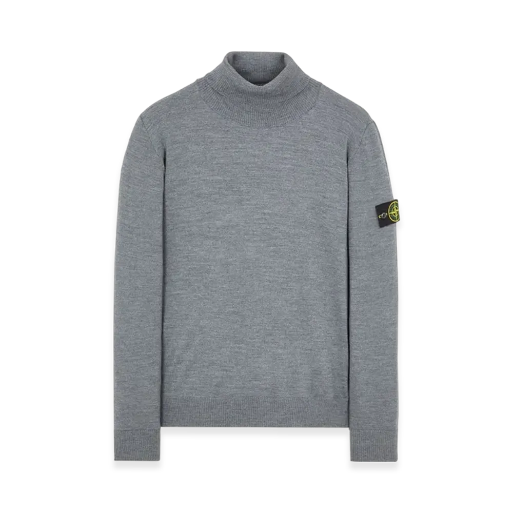Stone Island 525C4 Pure Light Wool Polo Neck Knit - 22FW "Grey"