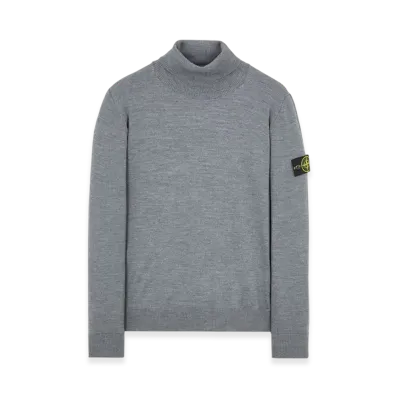 Stone Island 525C4 Pure Light Wool Polo Neck Knit - 22FW "Grey"