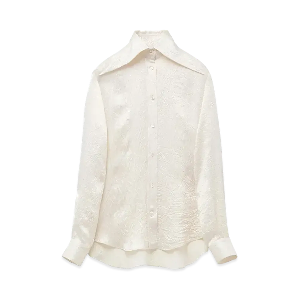 Alexander McQUEEN Exaggerated Collar Shirt "Oyster"