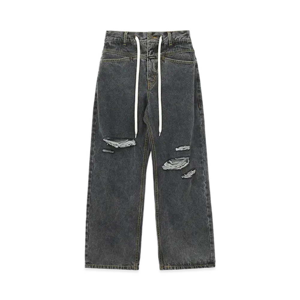 X-Girl Drawstring Denim Pants "Black"