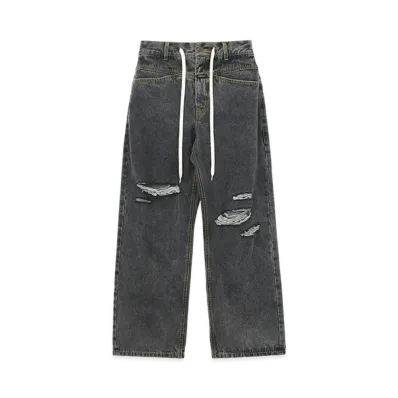 X-Girl Drawstring Denim Pants "Black"