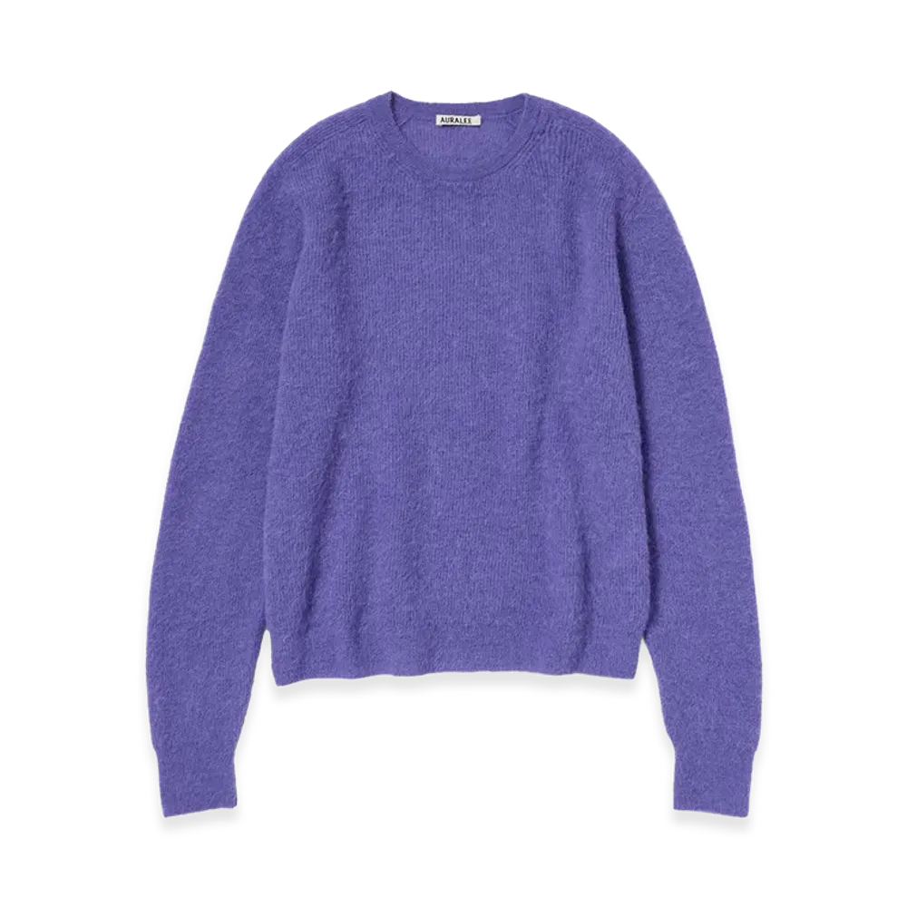 AURALEE Women's Baby Suri Alpaca Sheer Knit P/O "Purple"