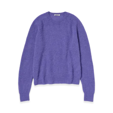 AURALEE Women's Baby Suri Alpaca Sheer Knit P/O "Purple"