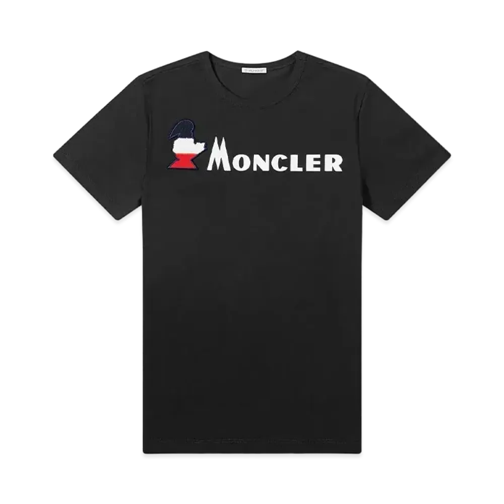 MONCLER Retro Slogan Logo Tee "Black"