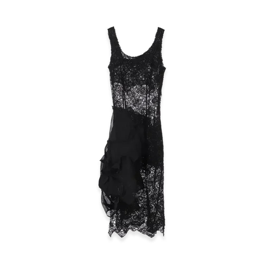 Yohji Yamamoto Lace Panel 3D Dress "Black"