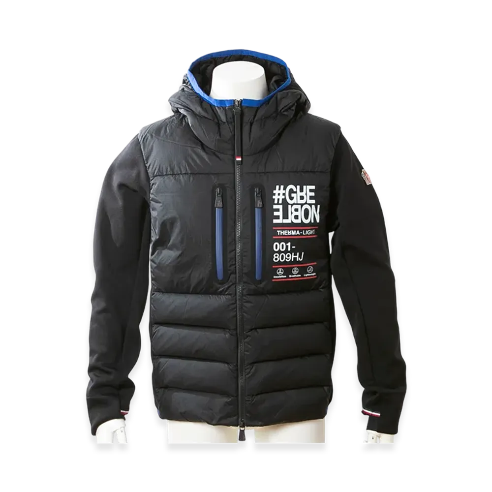 Moncler Grenoble Men's Reverse Logo Sleeve Knit Nylon Combination "Black"