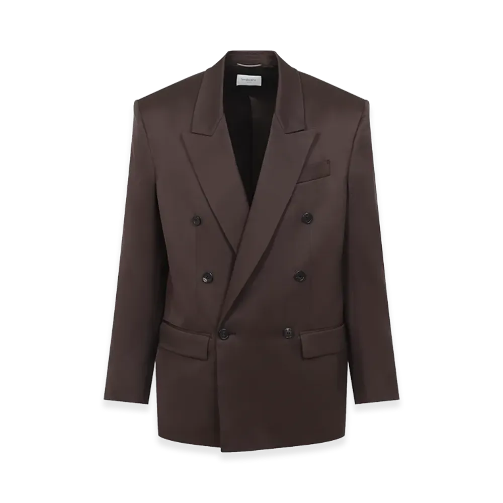 Saint Laurent Double-Breasted Jacket "Chocolat"