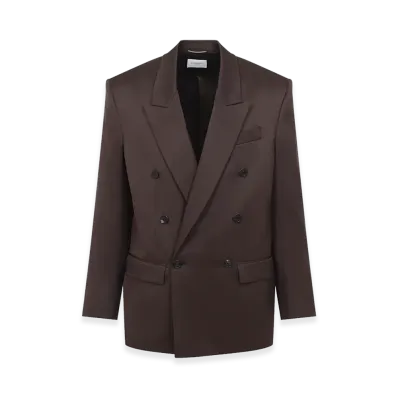 Saint Laurent Double-Breasted Jacket "Chocolat"