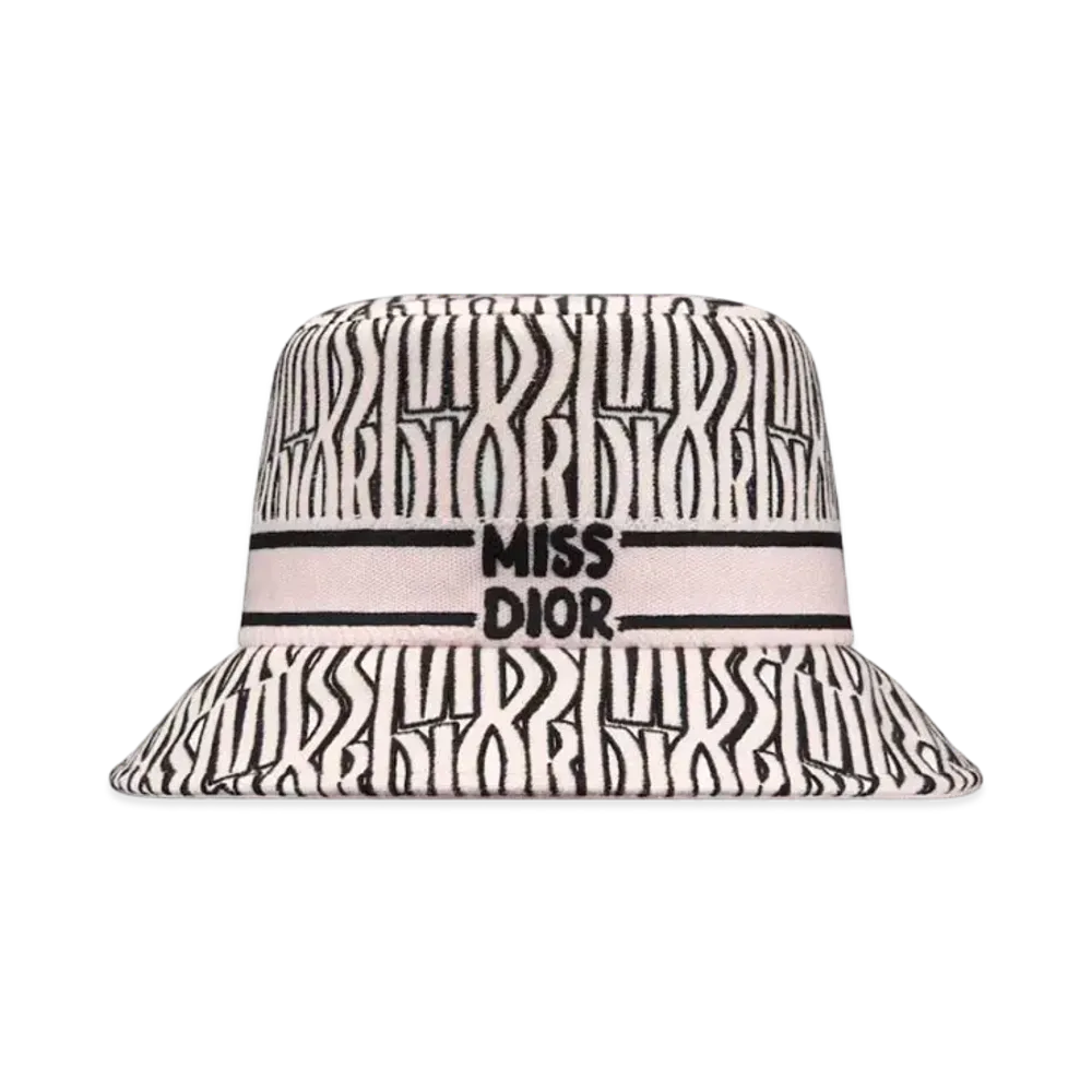 Dior D-Bobby Miss Dior Allover Bucket Hat Embroidered "Pail Pink"