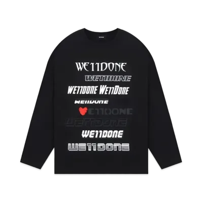 WE11DONE Black Love We11Done Logo Long-Sleeved T-Shirt "Black"