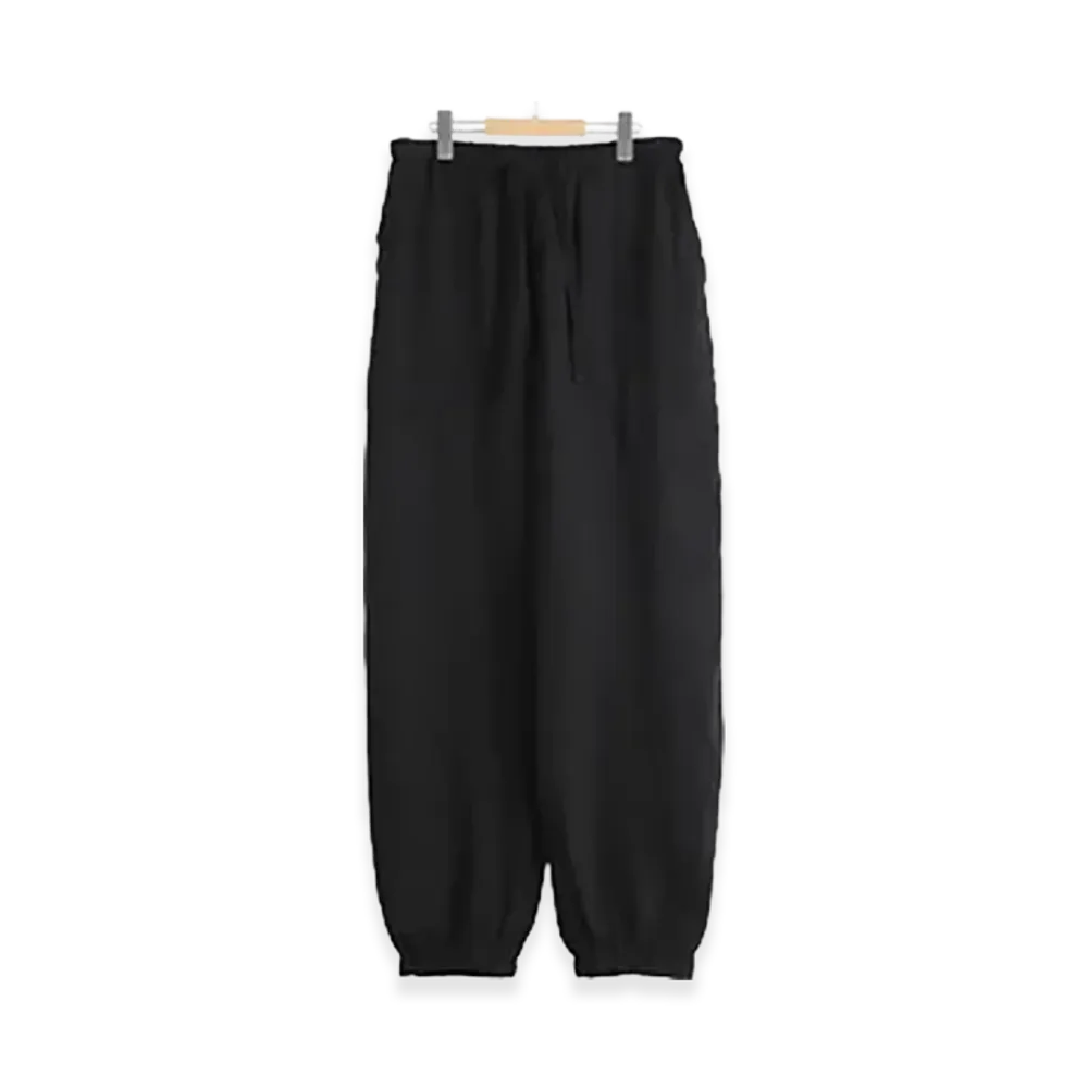COMOLI Linen W Cross Drawstring Pants "Black"