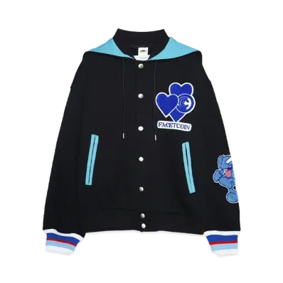 FACETASM x CPD LOVE PATCH HOODED STADIUM JACKET "BLACK"