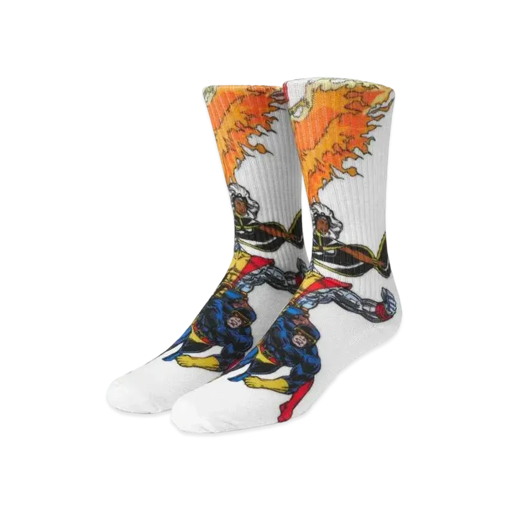 HUF x X-MEN Sense Shattering Crew Socks "White"