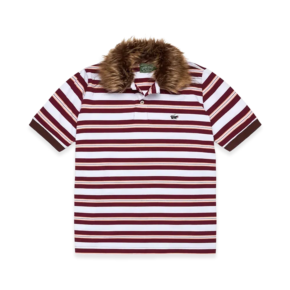 DENIM TEARS Panther Fur Collar Polo "Red"