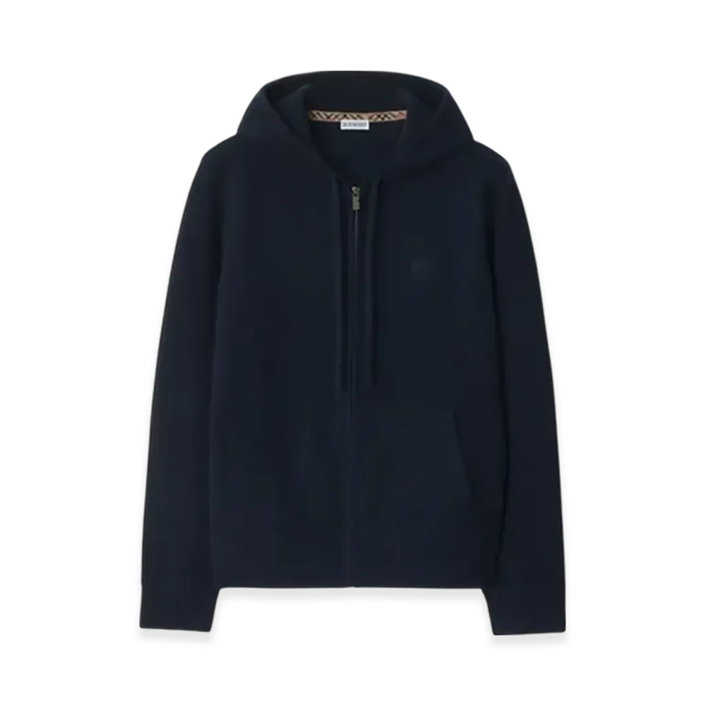 Burberry Cashmere Blend Zip Hoodie "Navy"
