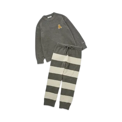 GELATO PIQUE Homme Baby Moco Bear Pullover & Long Pants Set "Gray"