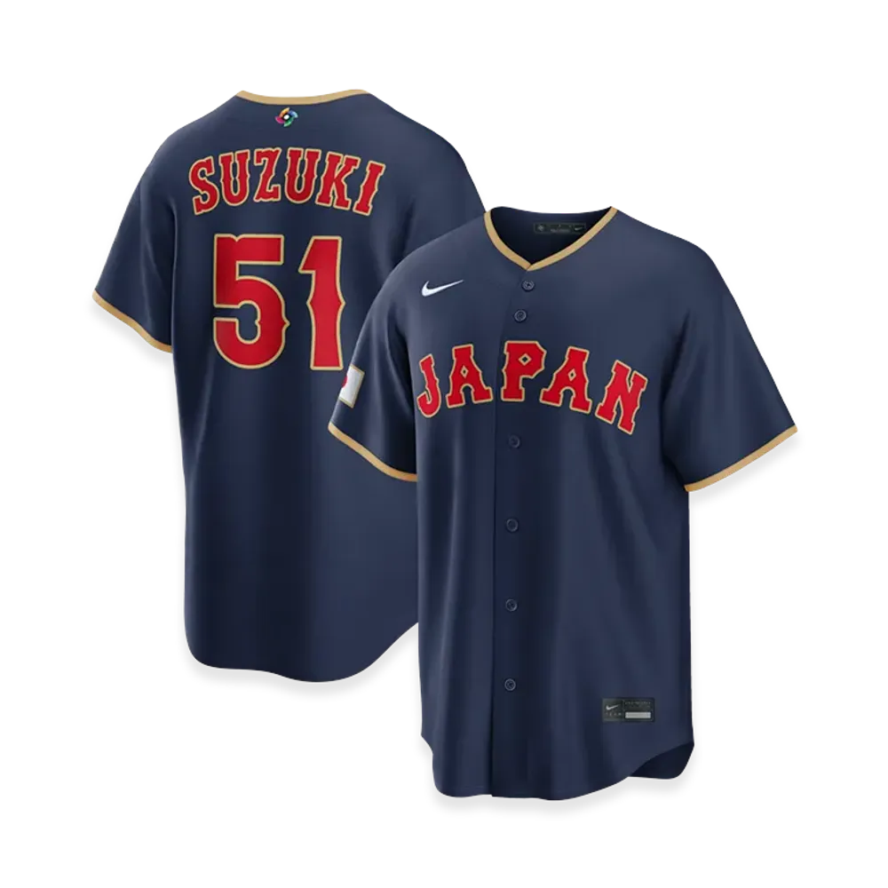 Nike 2026WBC World Baseball Classic Seiya Suzuki Japan Baseball Road Stadium Jersey "Navy"