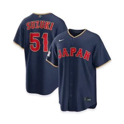 Nike 2026WBC World Baseball Classic Seiya Suzuki Japan Baseball Road Stadium Jersey "Navy"