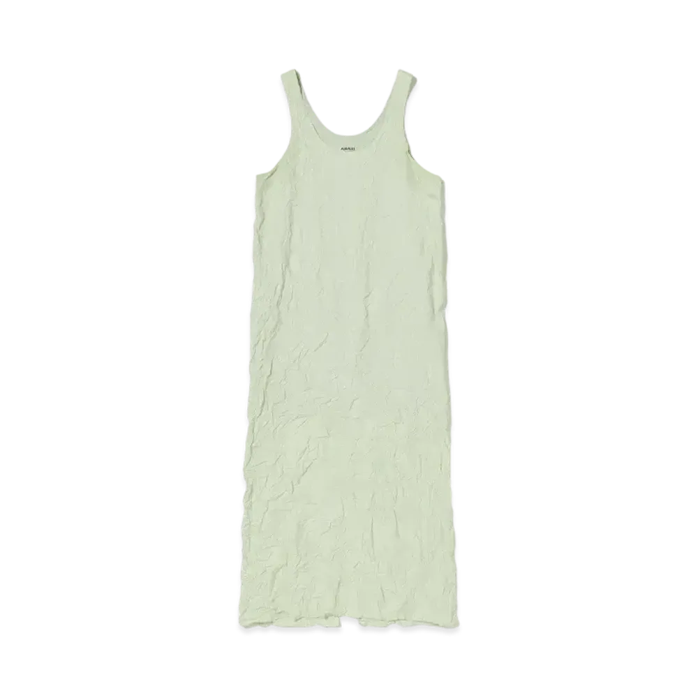 AURALEE Wrinkled Washed Finx Twill Dress "Light Green"