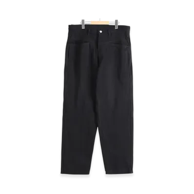 COMOLI Black Denim Tapered Pants "Black"
