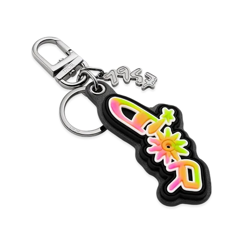 Dior x Lewis Hamilton Key Holder in Brass, Leather-Effect Technical Fabric & Rubber "Multicolor"