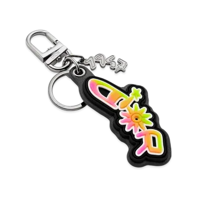 Dior x Lewis Hamilton Key Holder in Brass, Leather-Effect Technical Fabric & Rubber "Multicolor"