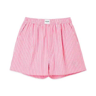 X-Girl Women's Striped Rhinestone Shorts "Pink"
