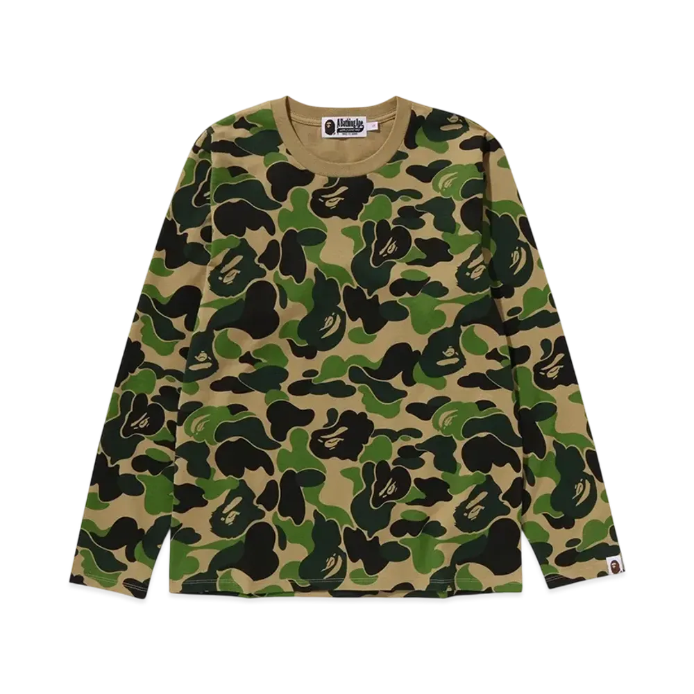 A BATHING APE Ladies ABC Camo LS Tee "Green"