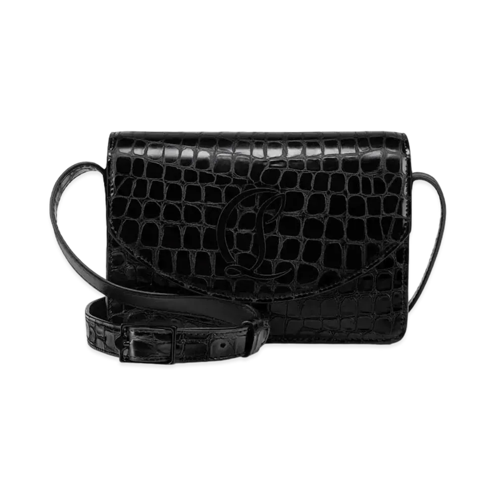 Christian Louboutin Loubi54 Crossbody Bag Alligator Embossed Calf Leather "Black"