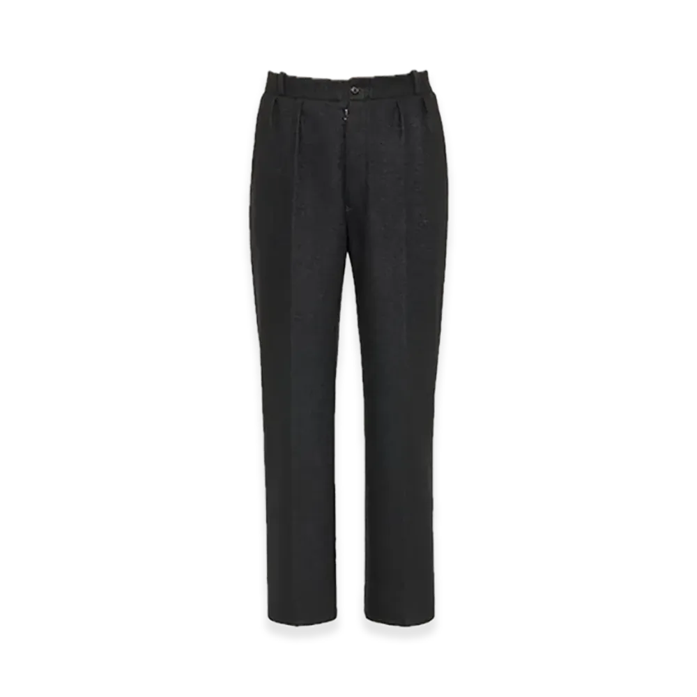 Maison Margiela Felted Wool Straight Leg Trousers "Black"