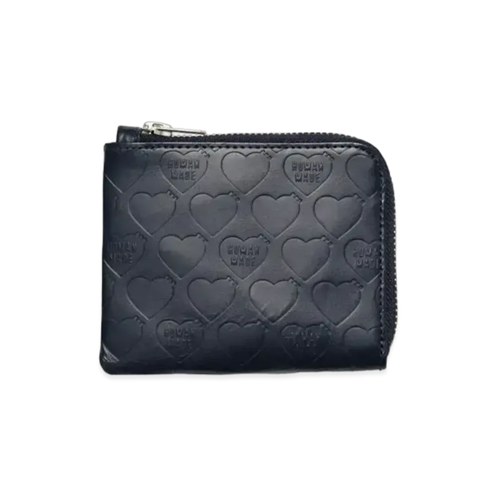 HUMAN MADE Leather Zip Wallet "Navy"