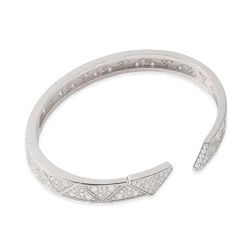 PRADA Eternal Gold Bangle Bracelet in White Gold with Pave Diamonds