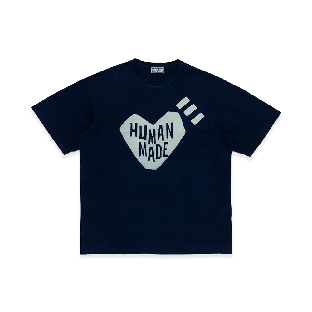 HUMAN MADE Ningensei Aizome Heart T-Shirt "Indigo"