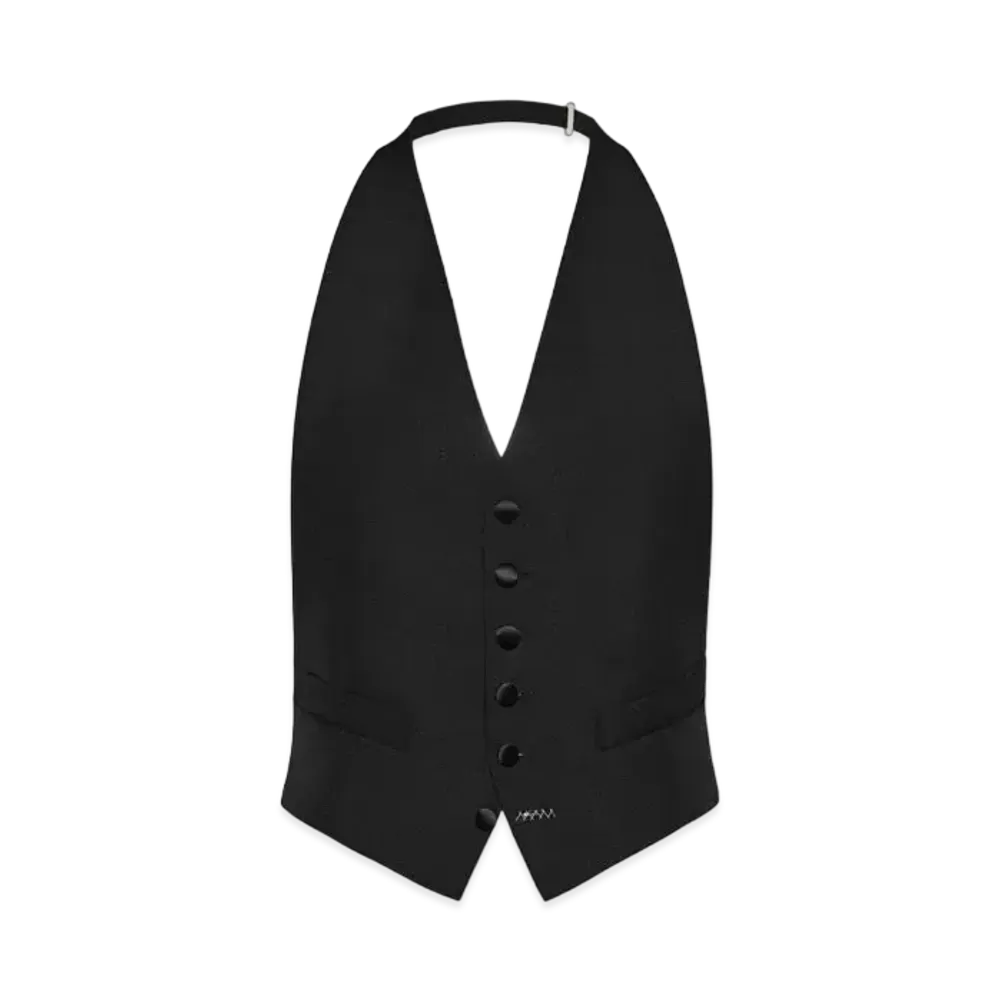 Maison Margiela Men's British Mohair Waistcoat "Black"