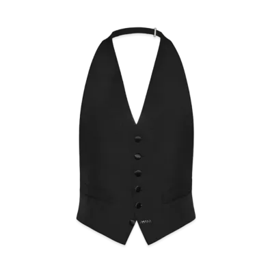 Maison Margiela Men's British Mohair Waistcoat "Black"