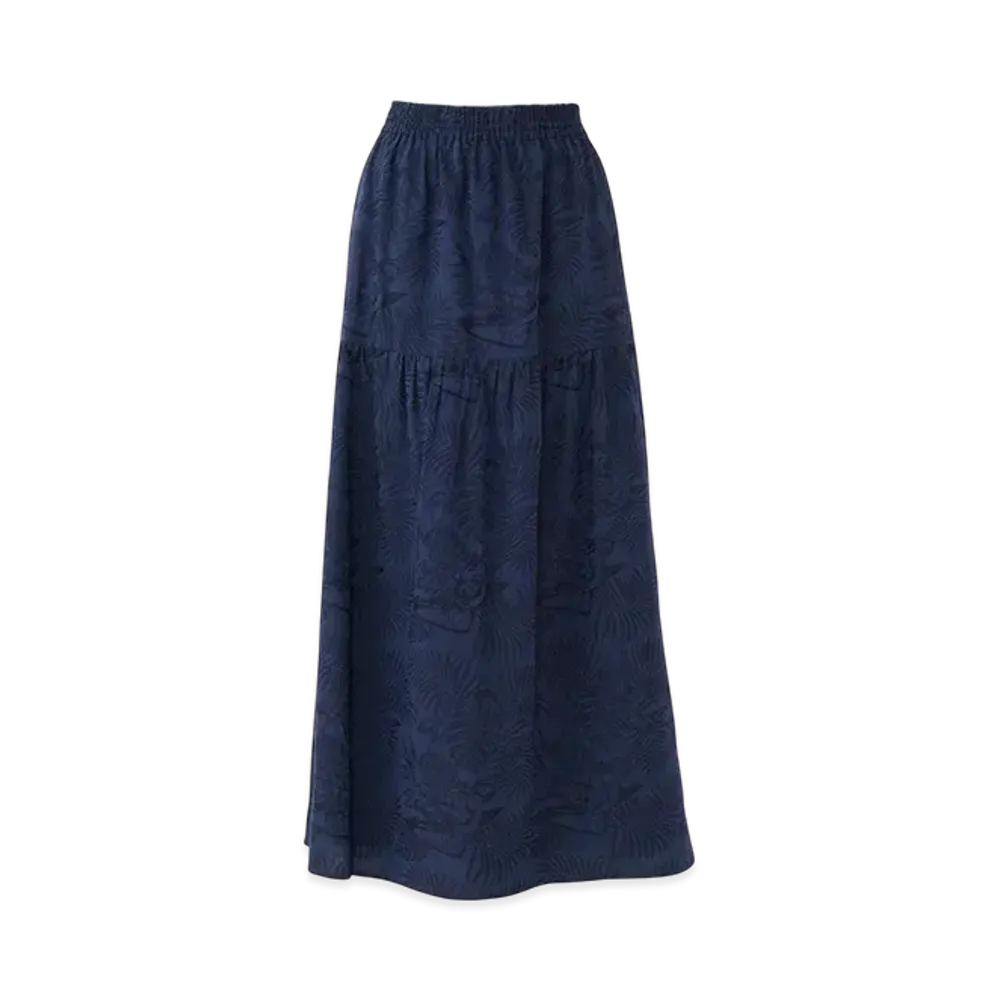 HYSTERIC GLAMOUR Tropic Hystteric Pattern Tiered Skirt "Navy"