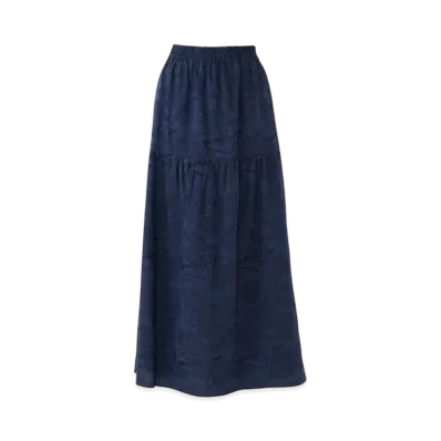 HYSTERIC GLAMOUR Tropic Hystteric Pattern Tiered Skirt "Navy"